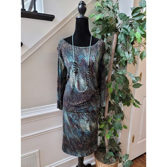 Cato Woman Dress Plus Size 24W Multicolor Abstract Pattern Stretch Casual - Picture 2 of 12